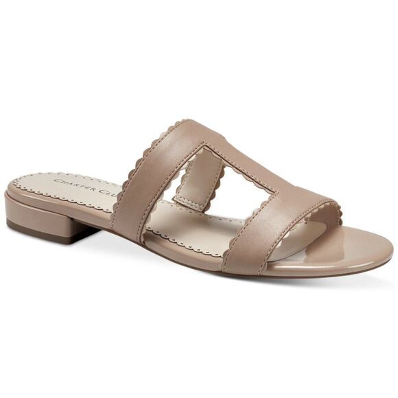 Lulia Womens Patent Round Toe Slide Sandals - Picture 1 of 9